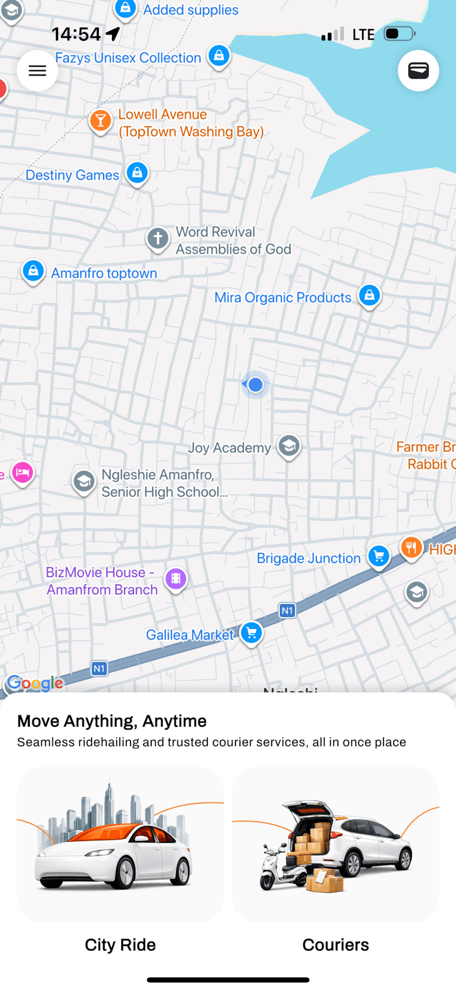 Navio app home screen